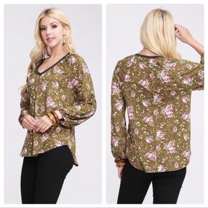 Long sleeve beautiful flower top